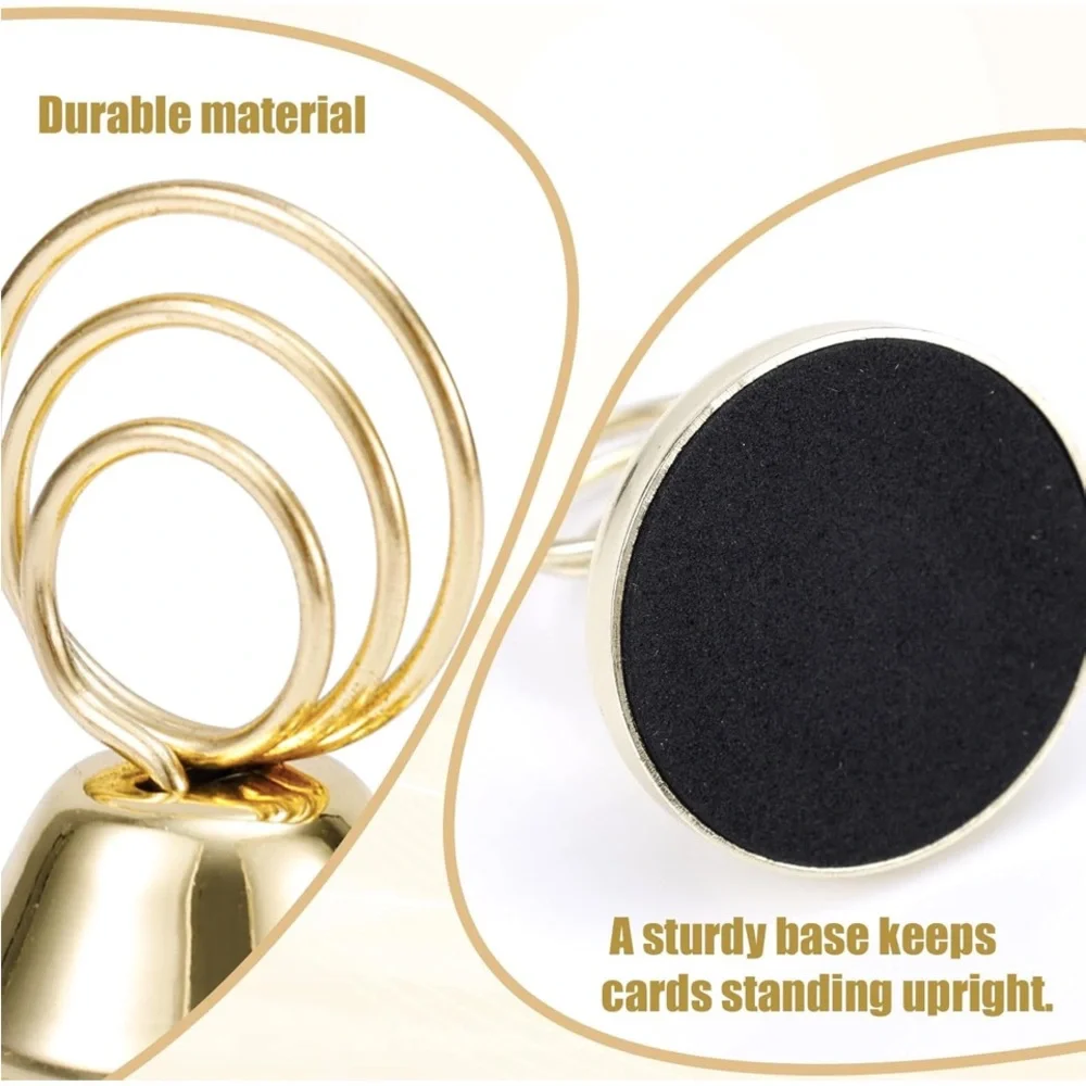 New 24 pcs Table Number Holders, Metal Finish Wire Picture Holders Place Card